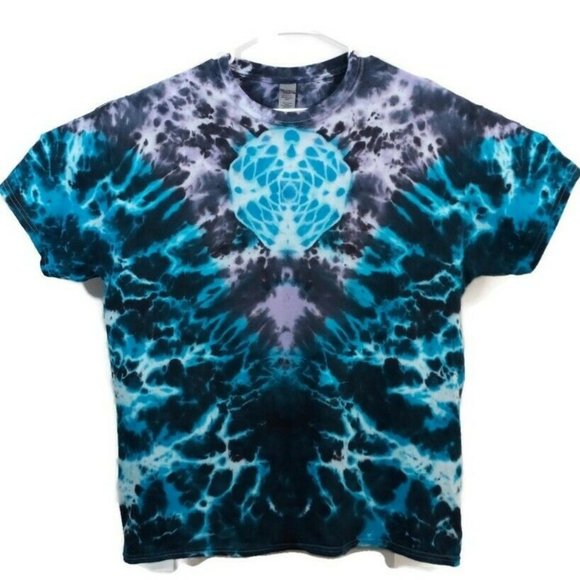 Handmade Tops - Hand Dyed Tie Dye Tee Cotton Jersey Shirt Adult XL